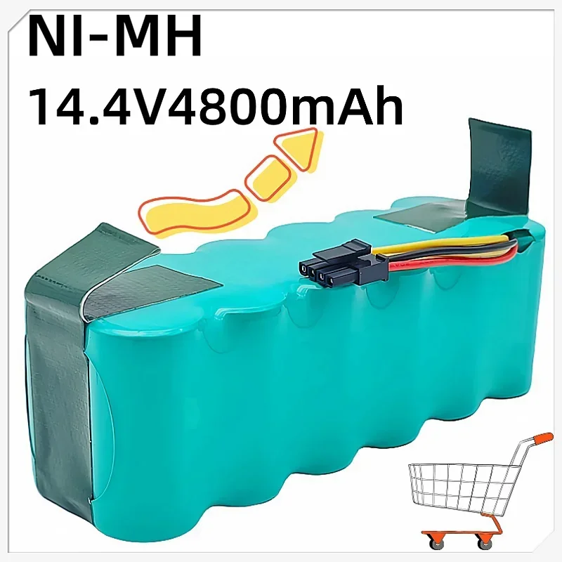 14.4V 4800mAh Ni-Mh Battery Compatible with AMIBOT, ARIETE BRICIOLA, DIBEA,MIDEA, PROFIMASTER, LP43SC2000P X500 Vacuum Cleaner