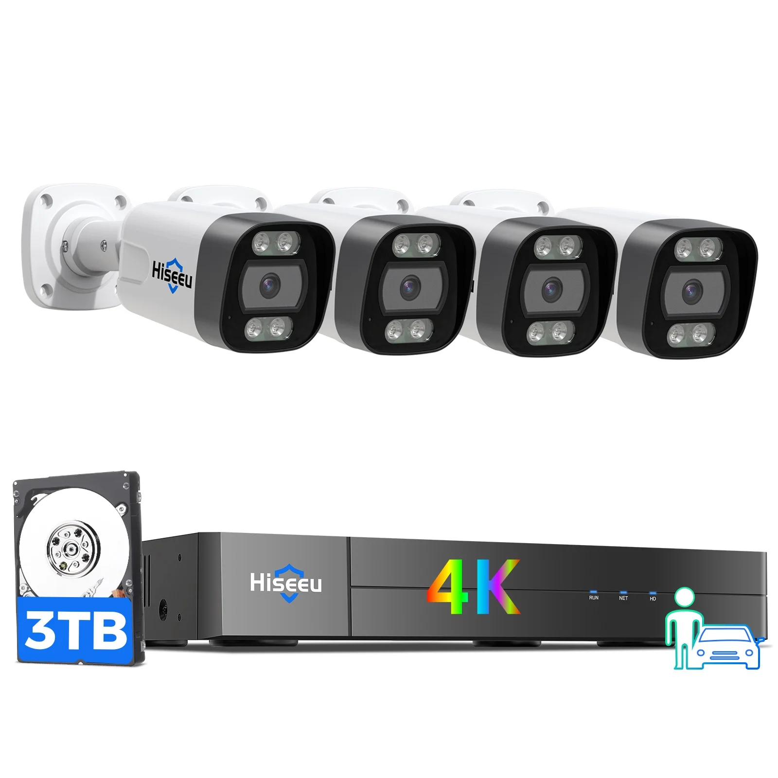 

Цветное ночное видение H.265 + IP67 4K 8MP 16-канальный NVR видеонаблюдение IP наружная домашняя PoE система видеонаблюдения