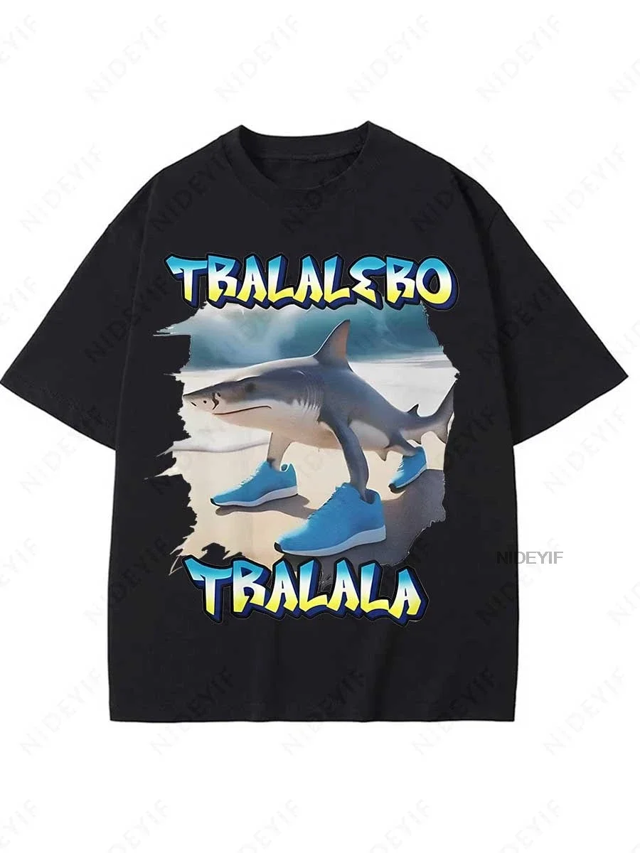 Tralalero Tralala Funny Shark Meme T-shirt Gifts Women's Fashion Gothic Vintage T-shirts Casual T Shirt image 2