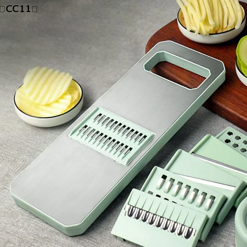 

뷰CC11 바Новая популярная многофункциональная терка для нарезки овощей 6 в 1: 6 лезвий для легкое нарезки, измельчения и измельчения овощей