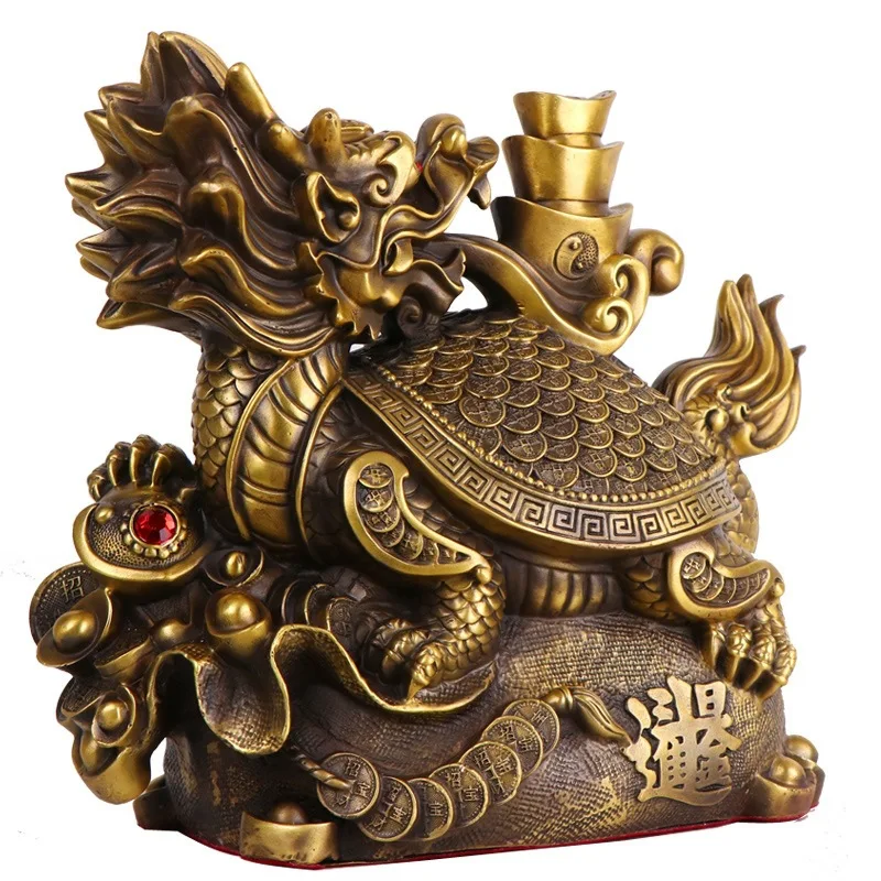 gold ornaments wealth and prosperity, decorative pieces for treasure bowls, turtle, copper dragon t