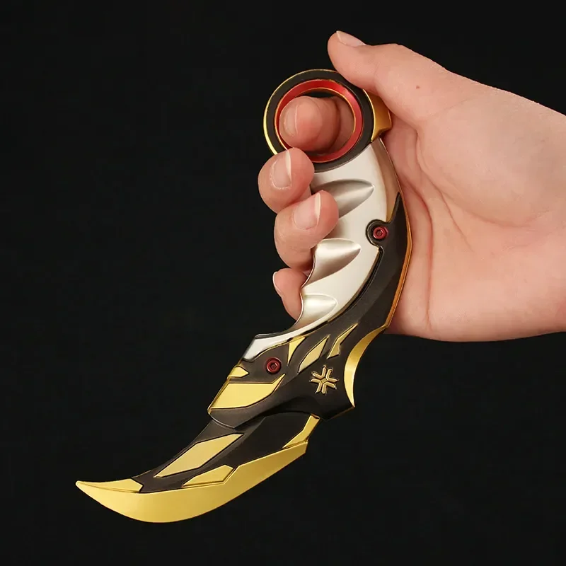 16cm Valorant Karambit Champions 2023 Balisong Weapon Model Alloy Claw Knives Sword Keychain Cosplay Game Peripherals Boys Gifts