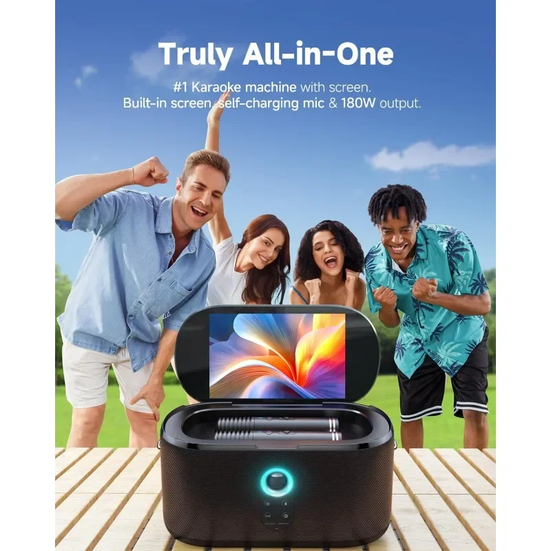 ماكينة كاريوكي ذكية، شاشة عرض مدمجة مقاس 10.1 بوصة للبالغين والأطفال، HDMI للحفلات المنزلية والتلفزيون الخارجي #2