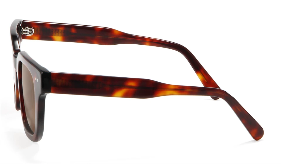 Chim 004 Designer-Sonnenbrille aus schwarzem Acetat, große polarisierte quadratische Fassung für Damen und Herren, flache UV400-Schutzgläser – Detail 12