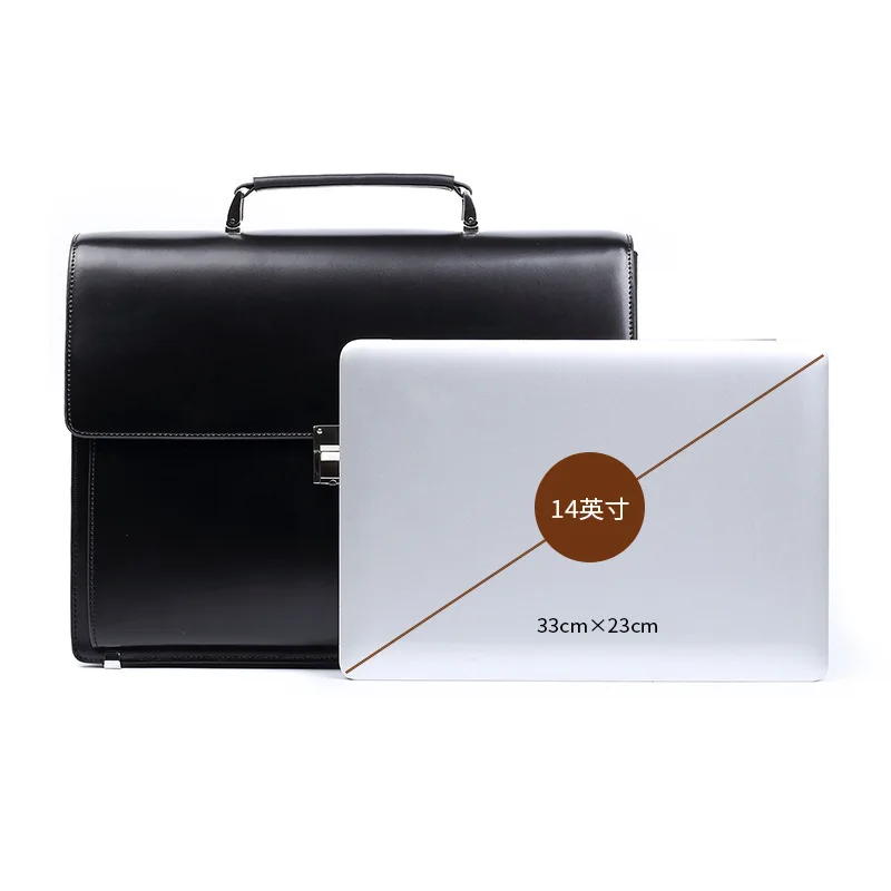2025 Nuovo Password Lock Tenuto in mano da uomo Genuino Valigette per laptop Borsa a tracolla di grande capacità Borsa da lavoro in pelle da uomo Valigetta