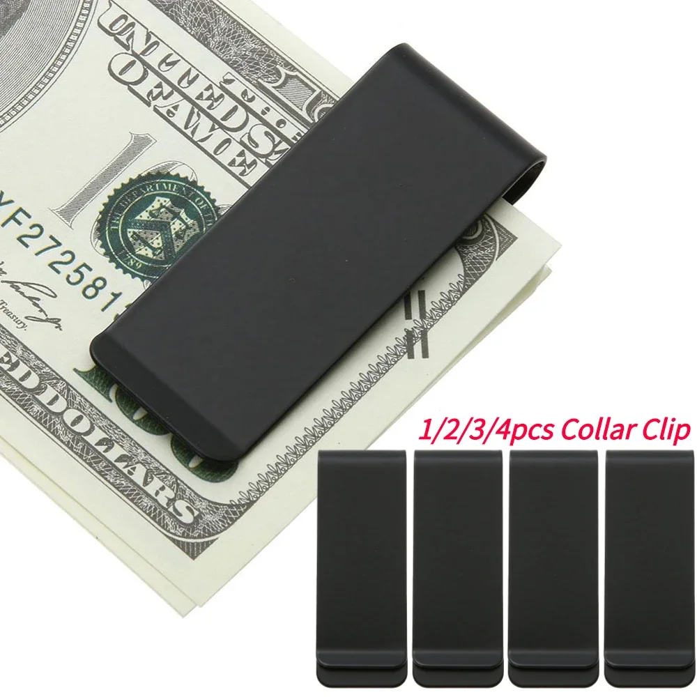 1-4pcs Retro Money Clip Wallet Stainless Steel Metal Men Cash Bill Clamp Holder ID Credit Business Card Holder Women Mini Purse