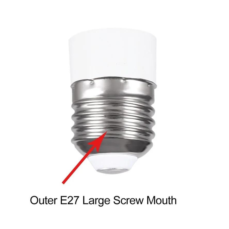 HZZKZZ E27 to E14 Lamp Holder Converter E14 Lamp Socket Adapter E27 Lamp Base Fireproof Material Screw Mouth Lamp Socket Changer