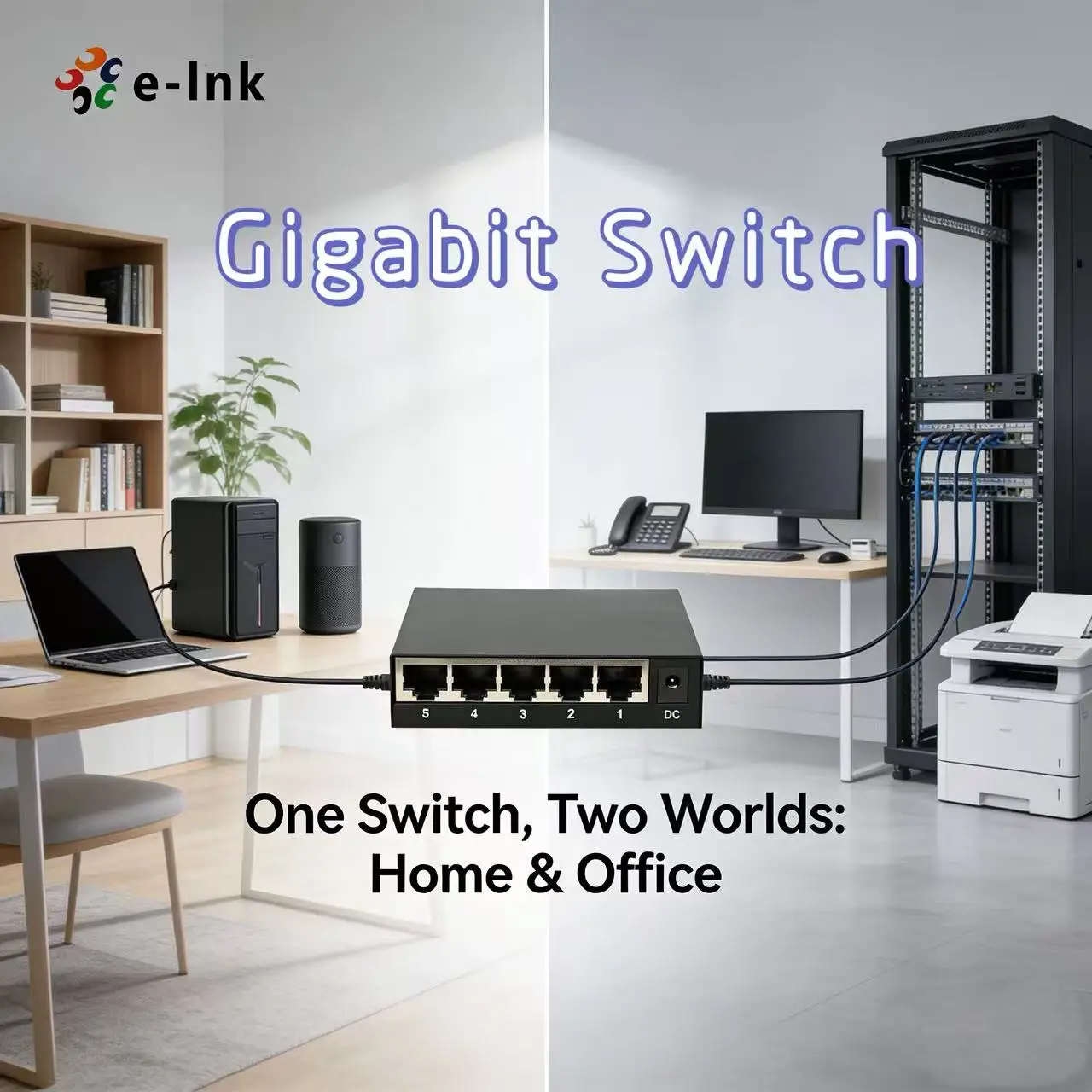 Wholesale Commercial 5-Port 10/100/1000Mbps  Ethernet Switch