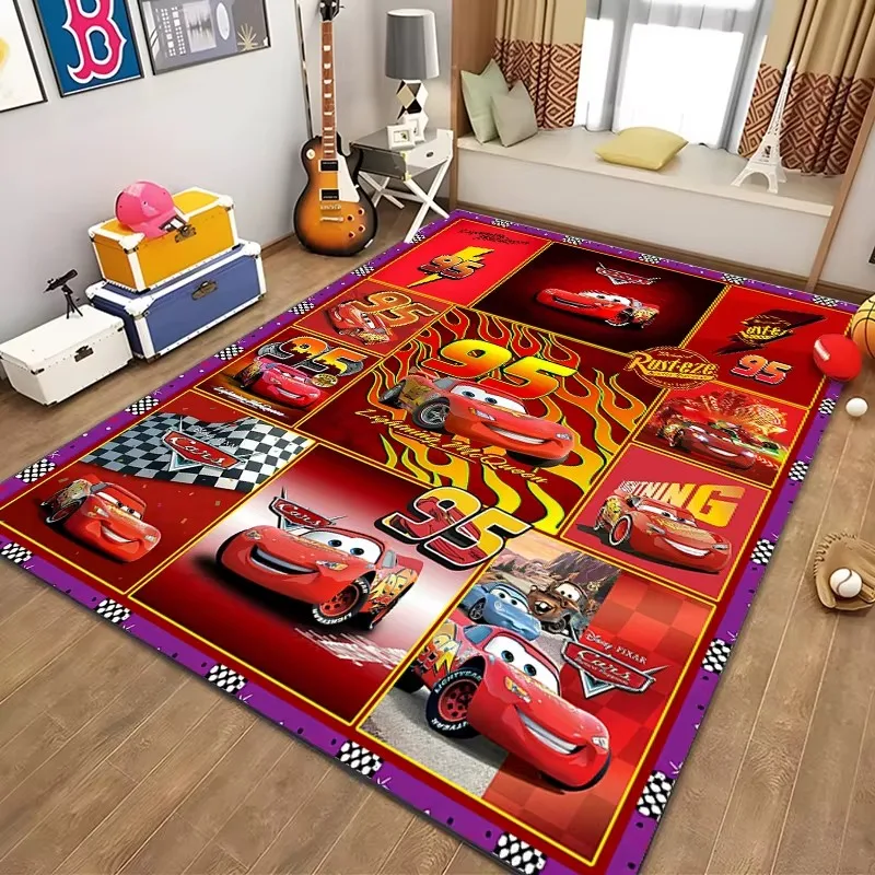 سجادة سجادة سيارات لايتنينج ماكوين لغرفة المعيشة وغرفة نوم الأطفال وبساط لعب للأريكة وديكور المنزل هدية مضادة للانزلاق