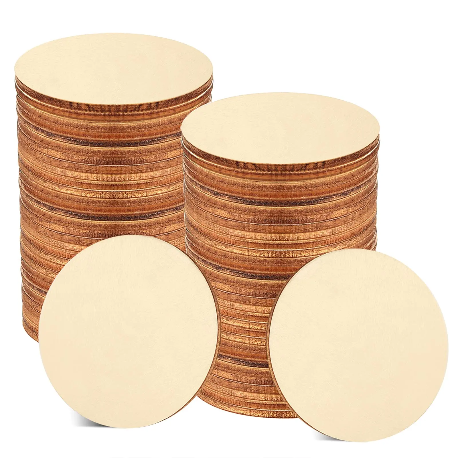 

2/3/4inch Unfinished Wooden Slices Circles Blank Natural Round Wood For Diy Painted Laser Engraving Crafts Coasters Ornament