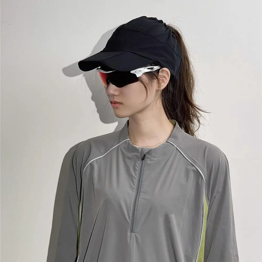 Fashion Sun Protection Drawstring Sun Hats Thin Breathable Quick-drying Caps Foldable Peaked Cap Women