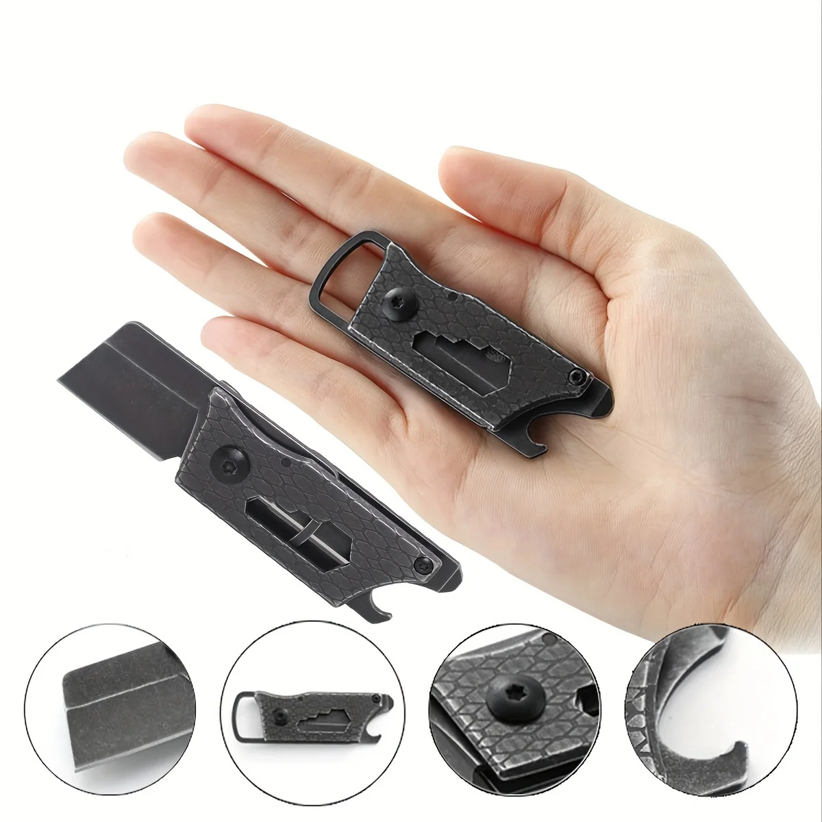 

1pc Mini Multi-tool Pocket Knife, Portable Hook Blade, Sturdy & Delicate, Ideal for Handheld Fun