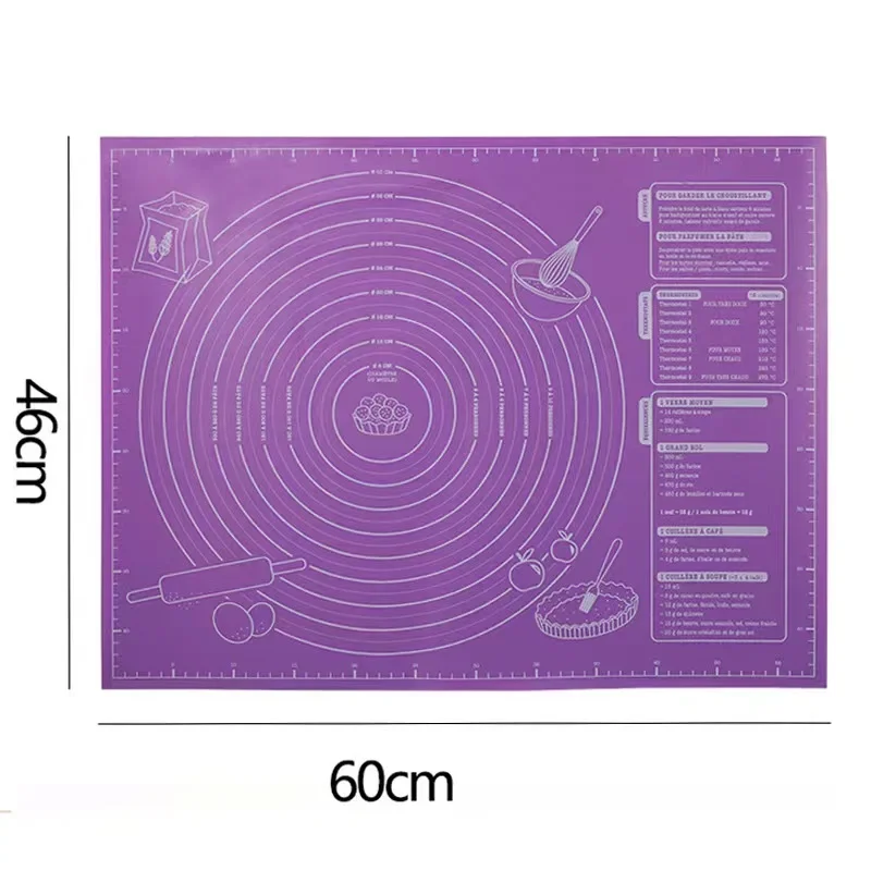 Non-Stick Silicone Baking Mat Sheet Kneading Baking Dough Mat for Kitchen Rolling Dough Pizza Large Maker Holder
