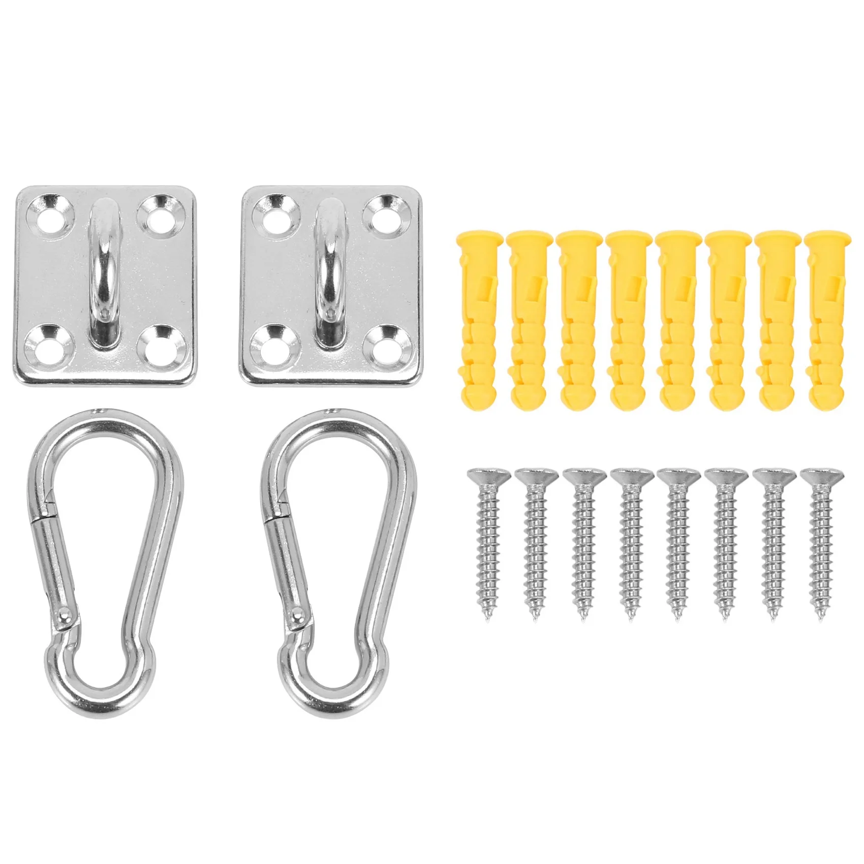 

2 Sets Of Suspended Ceiling Wall Mount U-Shaped Hooks Stainless Steel Heavy Duty Multi-Function Hammock Hammock Hook Metal Base