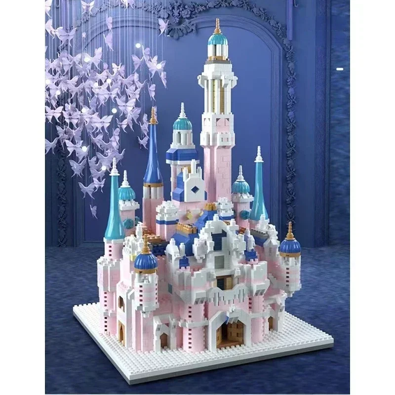 Dream Princess Castle Small Particle Block giocattolo di assemblaggio per bambini decorazione Desktop 3D regalo di compleanno per ragazzi e ragazze