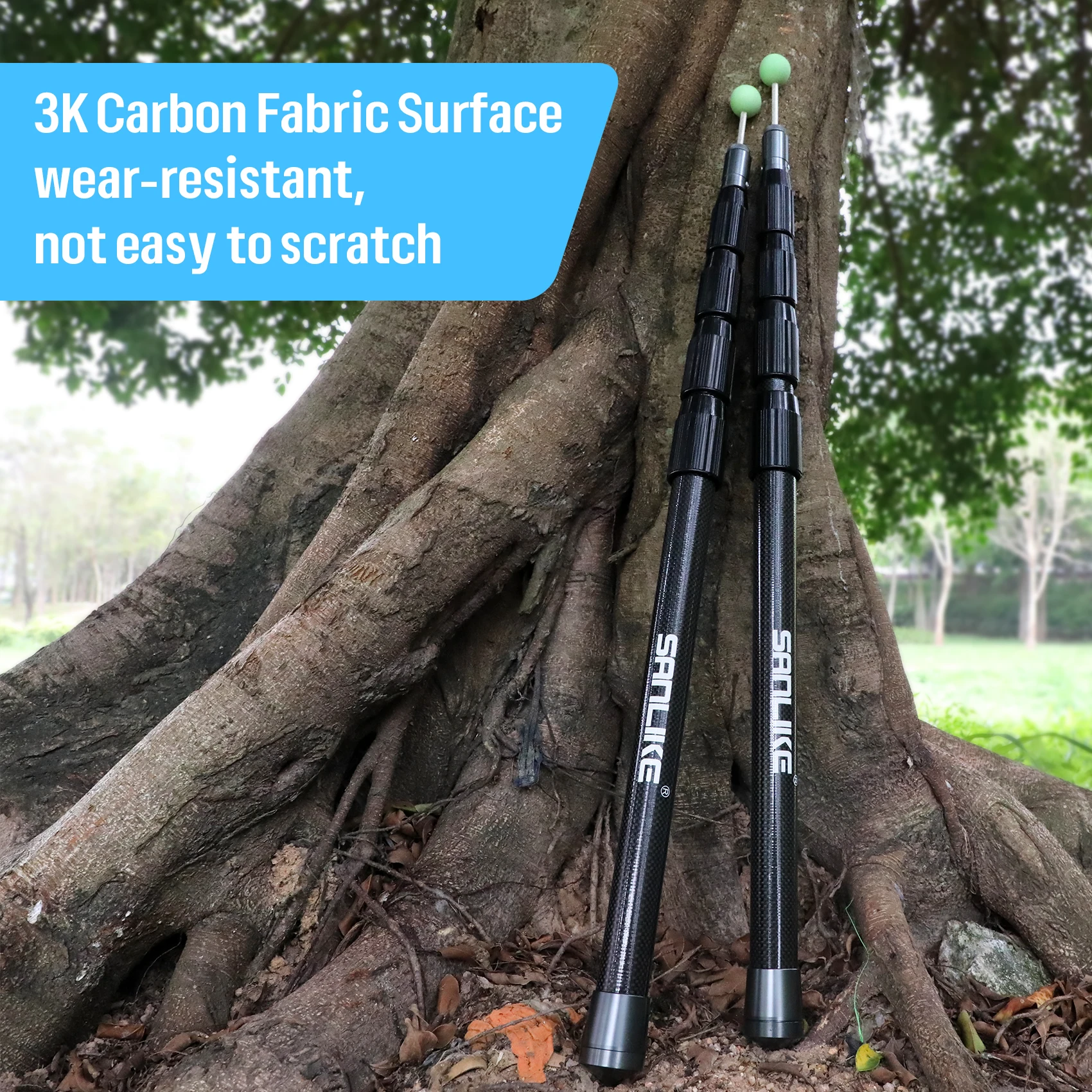 SANLIKE  2 pcs telescopic tent poles adjustable tent support poles fibreglass outdoor camping accessories for hiking tents