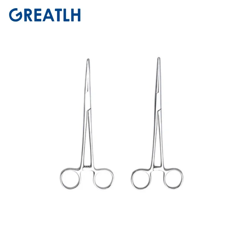 Veterinary Hemostatic Forceps Stainless Steel Curved/Straight Needle Holding Forceps Clamp Surgical Scissors Surgery Instruments