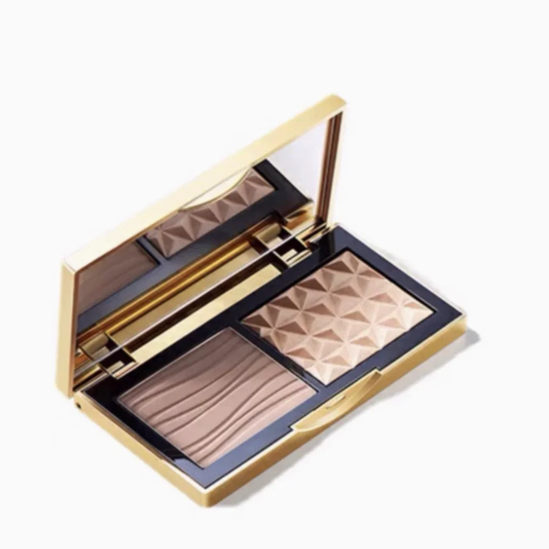 2 cores fosco contorno iluminador paleta de maquiagem natural estereoscópico pó facial bronzer paleta sombreamento nariz sombra cosméticos