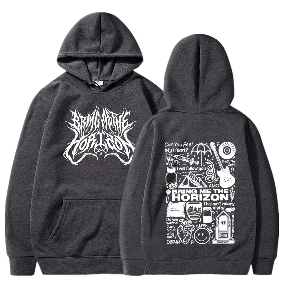 BMTH BringMe TheHorizon Merch Felpe con cappuccio Heavy Metal Rock Band Felpe oversize Uomo Donna Abbigliamento Casual Giacche vintage Cappotto