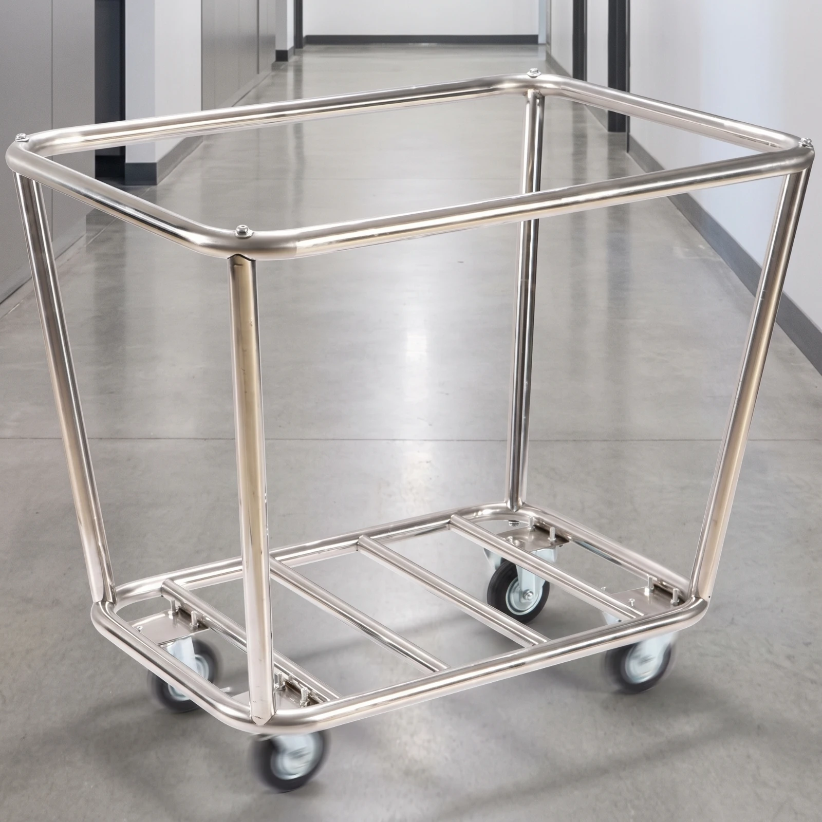 Laundry Cart Frame Industrial Housekeeping Cart Frame Mobile Long-Lasting for Hotel Personnel, Hotels, Laundries