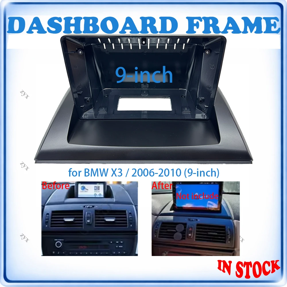 Car Radio Fascia Frame For BMW X3 E83 2006-2010 9 inch With Canbus Decoder & Wiring Harness Car Accessories Plug & Play