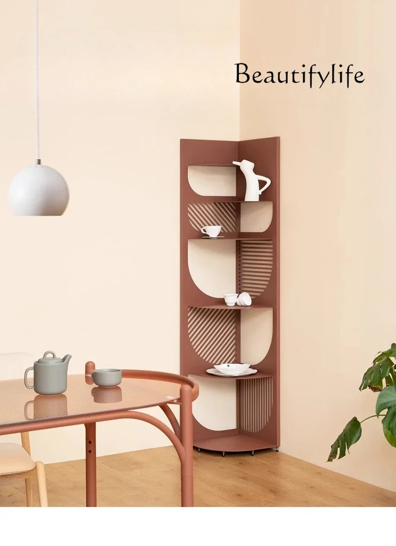 SS Guangshan Corner Cabinet Nordic Simple Living Room Triangular Storage Cabinet Narrow Cabinet Wall Shelf