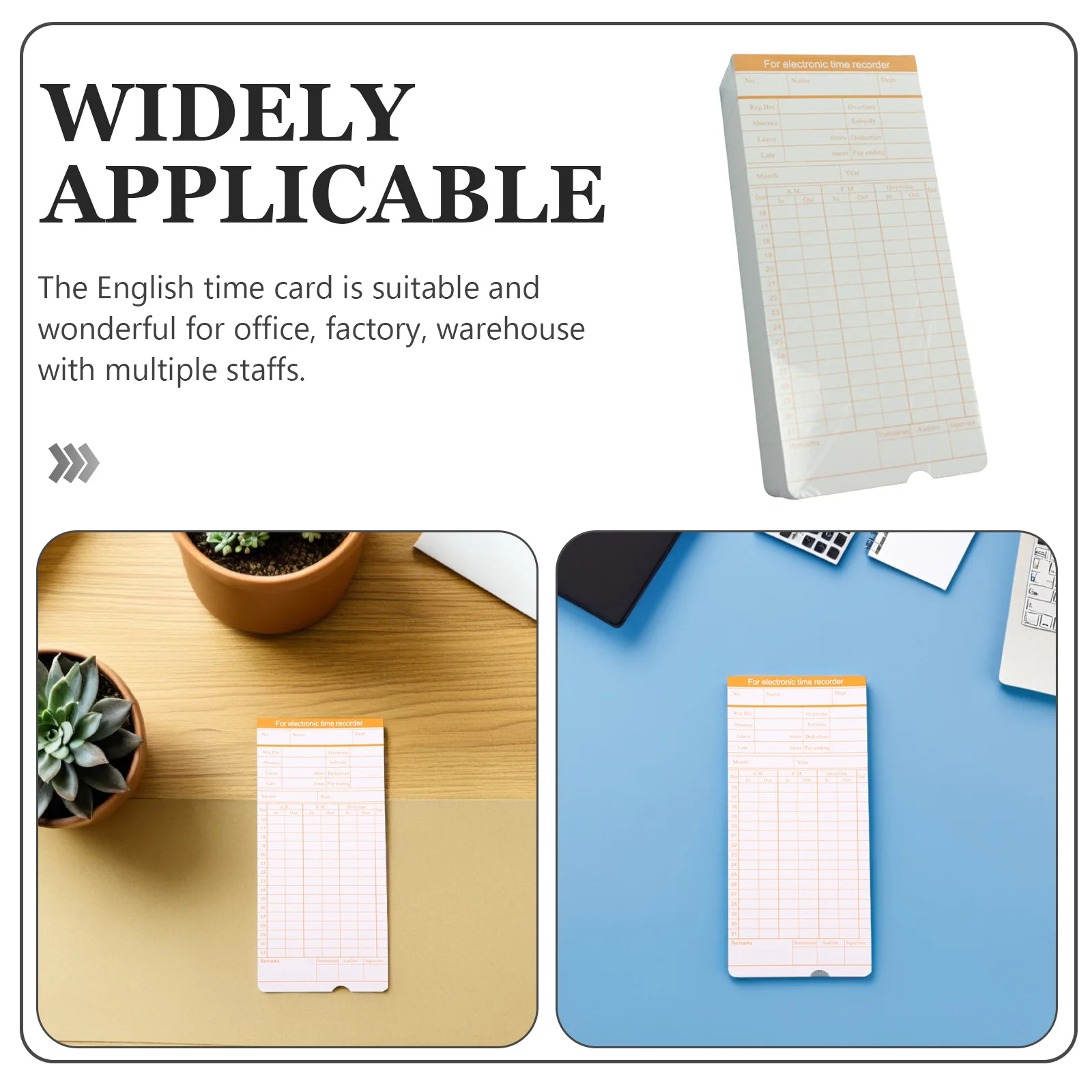 1pcs Attendance Cards Time Record Card For Employee Daily Tracking Office Factory Warehouse Use Timecards Weekly