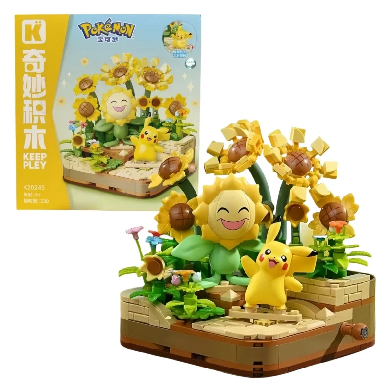 Keeppley Originele Pokemon Bouwsteenspeelgoed Pikachu Bulbasaur Plant Ingemaakte Cartoon Model Puzzel Decoratie Speelgoed Kindercadeau