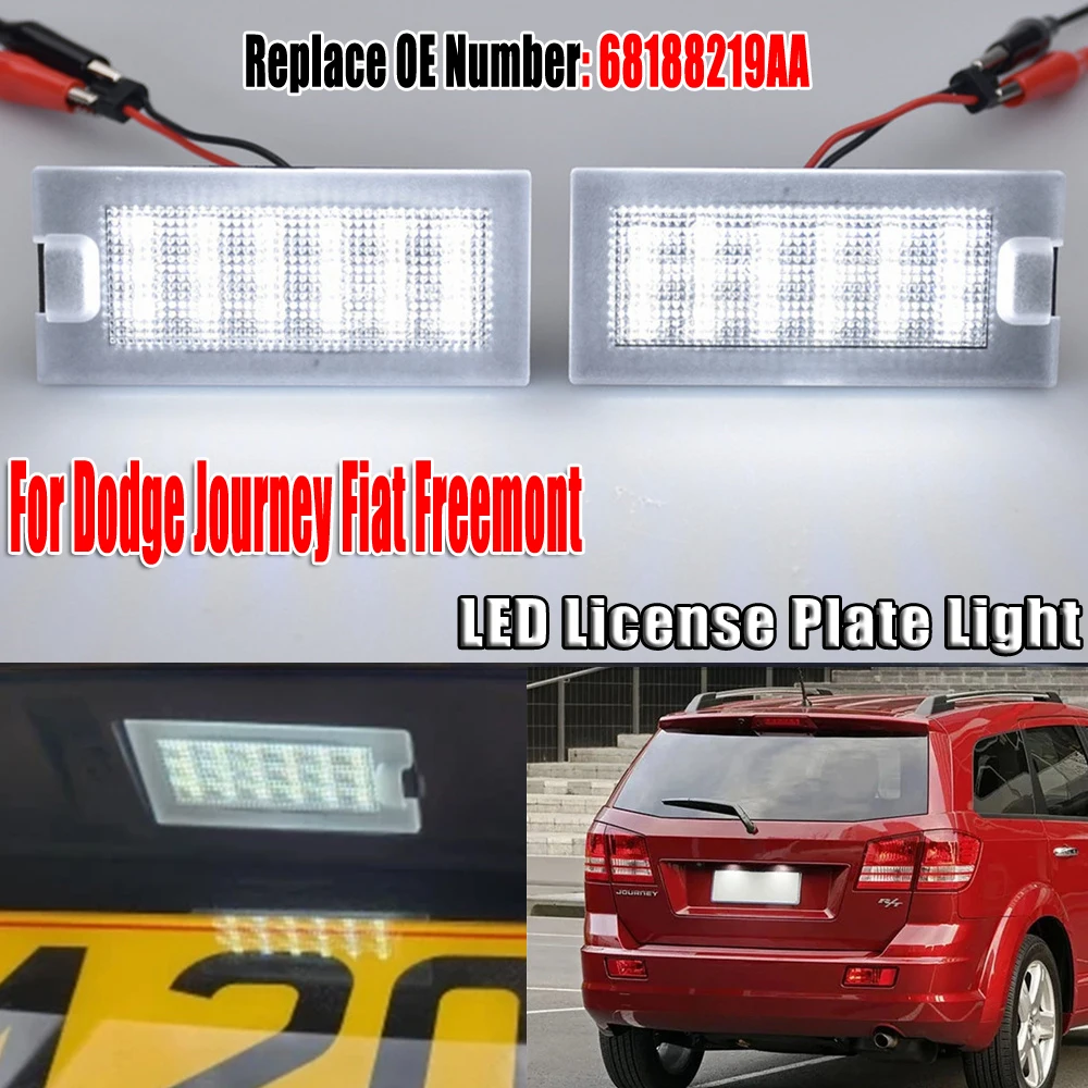 2pcs Led License number Plate Lamp For Fiat Freemont 2011-2015 Dodge Journey JC JCUV 2008-2020