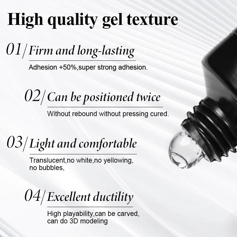 MSRUIOO 20ml ソリッドネイルチップジェル 透明 4 in 1 ネイルアートニス 長持ち UV アルコールフリー マニキュアデザイン HEMA/TPOフリー