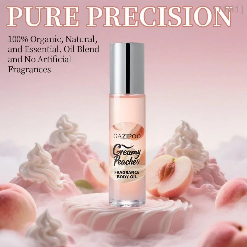 

[E]10ml Creamy Peach Roll-On Fragrance Oil Long Lasting Women's Fragrance Body Oil Portable Mini Fragrance For Daily Use