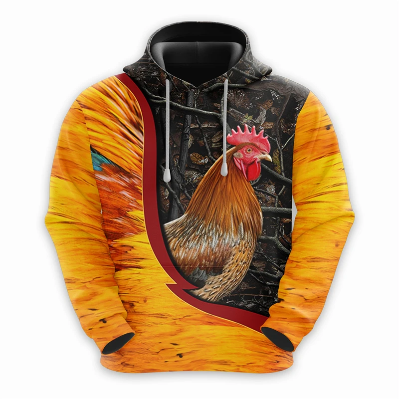 Men's Hoodies Mexican Rooster Print 3D Patternv Hooded Autumn Pullover Sweatshirt With Pocket Hoodie Streetwear Comfortable Tops