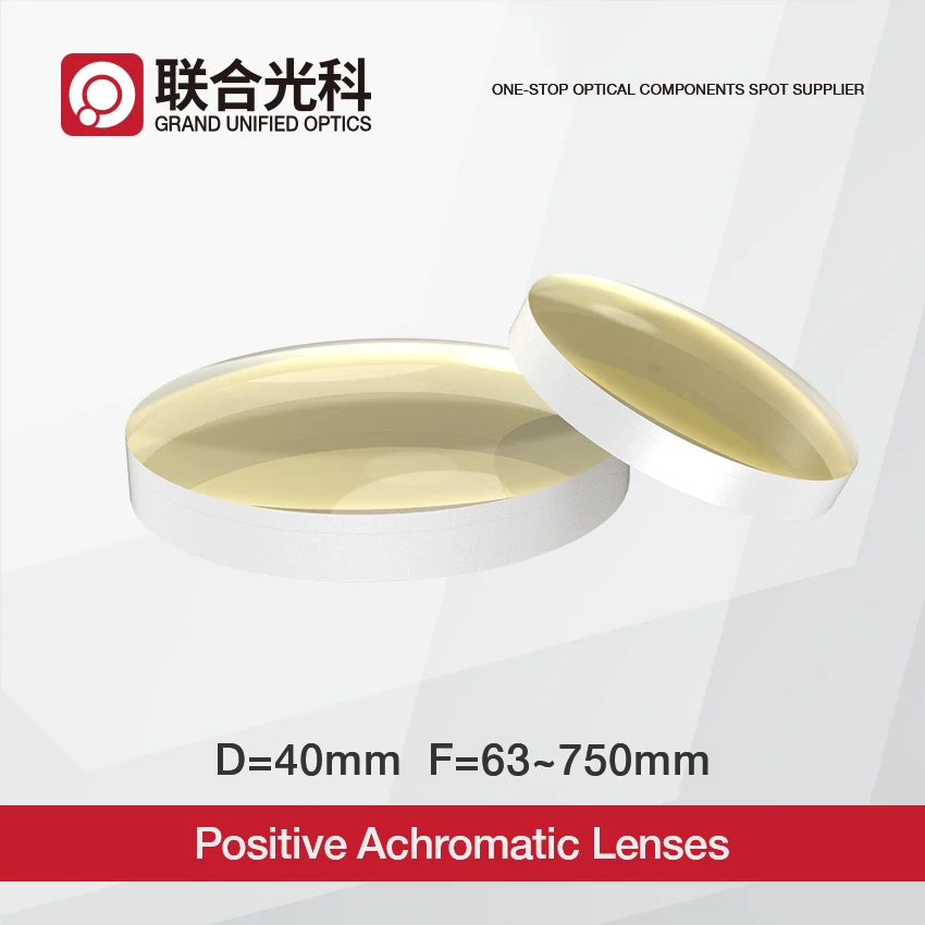 Diâmetro 40 mm Acromatic Doublet Lente ar Revestido 400700nm