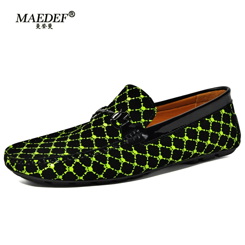

MAEDEF Men Loafers Leather Shoes for Men Loafers Breathable Slip on Man Boat Shoes Italian Luxury Brand Mens Driving Loafers Man