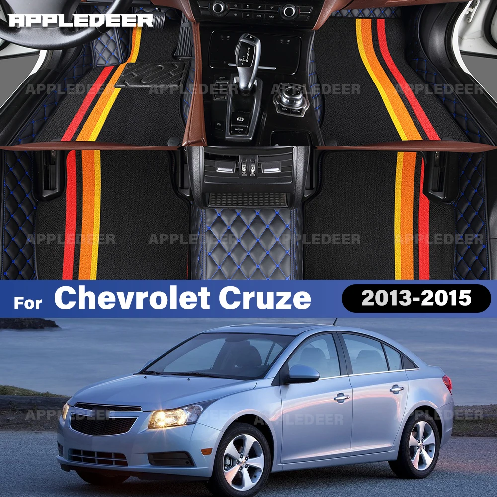 

APPLEDEER For Chevrolet Cruze 2013-2015 Double Layer Car Floor Mats Custom Auto Carpet Cover Interior Accessories