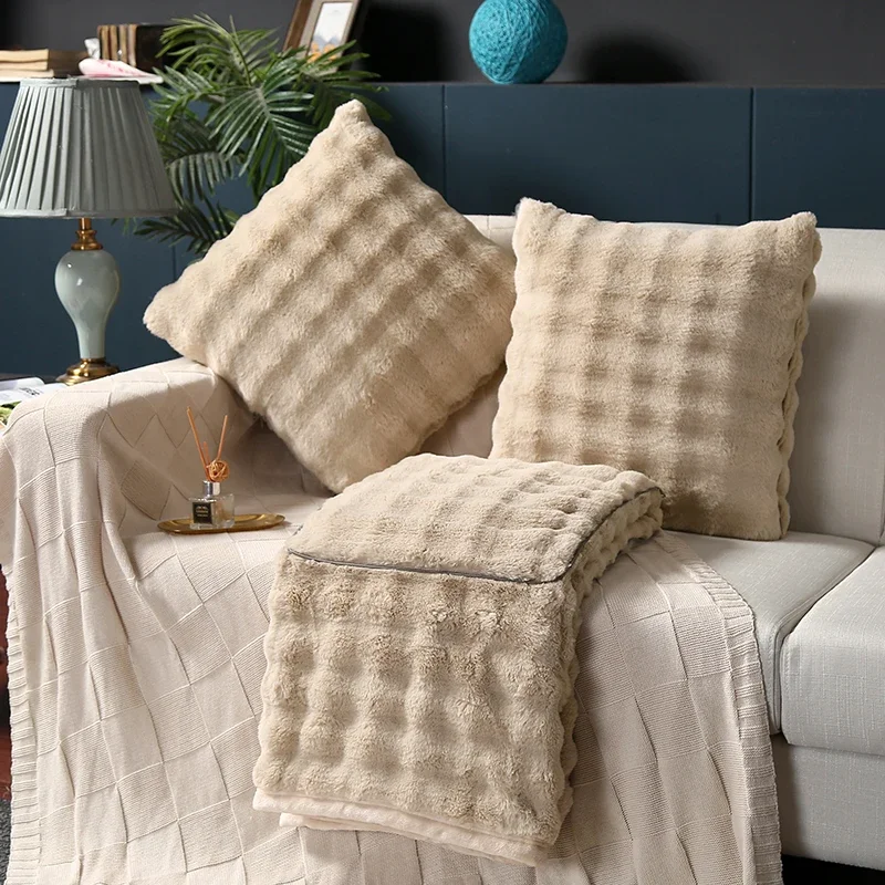 Popular Two-in-one Blanket Pillow Soft Cozy Bed Cover Blanket Throws Quilts for Travel Sofa Couch Chair Office Air Conditioner