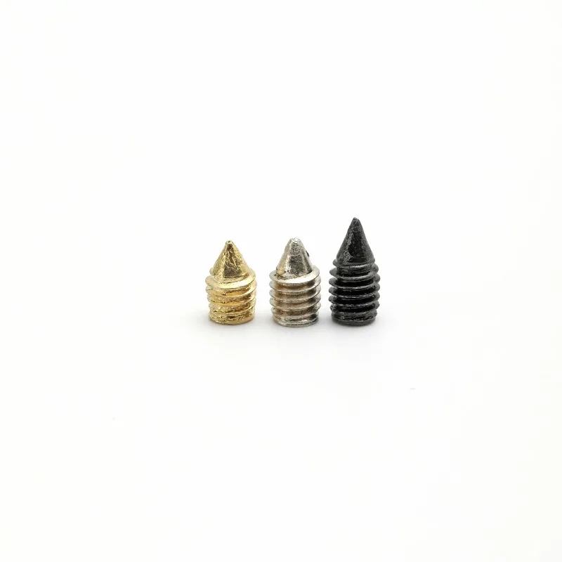Carbon steel nickel-plated cross-tip setting screw brass machine rice screw leather case black headless tip stop screw