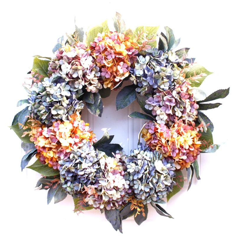 

Floral Wreath Door Wreath 20'' Artificial Hydrangea Wreath for Front Door, Wedding Decorations Wall Decorations