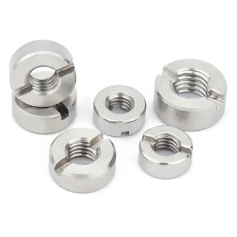 1-10pcs  Thick 3/3.5~10mm 304 Stainless Steel Slotted Round Nuts End Face With Groove  Round Nut GB817 M3 M4 M5 M6 M8 M10 M12