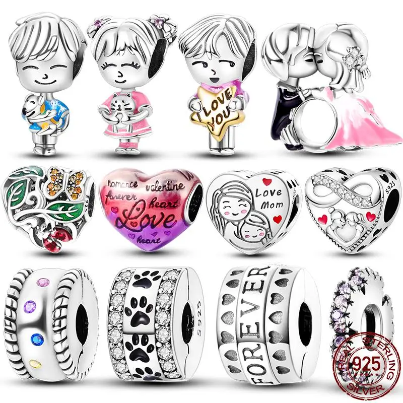 New in 925 Sterling Silver Holding a Pet Child Bead Fit Pandora Bracelet Charms DIY Jewelry For Women Gift Hot Sale