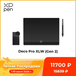 XPPen Deco Pro XLW Graphics Tablet 16K Pressure Levels X3 Pro Stylus 15 x 9 Inch Digital Drawing Tablet for Android Mac Windows