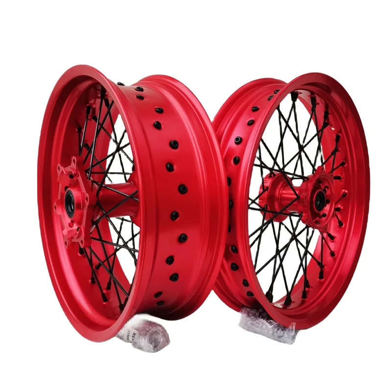 Color Changed Supermoto Wheel Sets Motorcycle Parts 17 Inch Supermoto Front Wheels With Hub