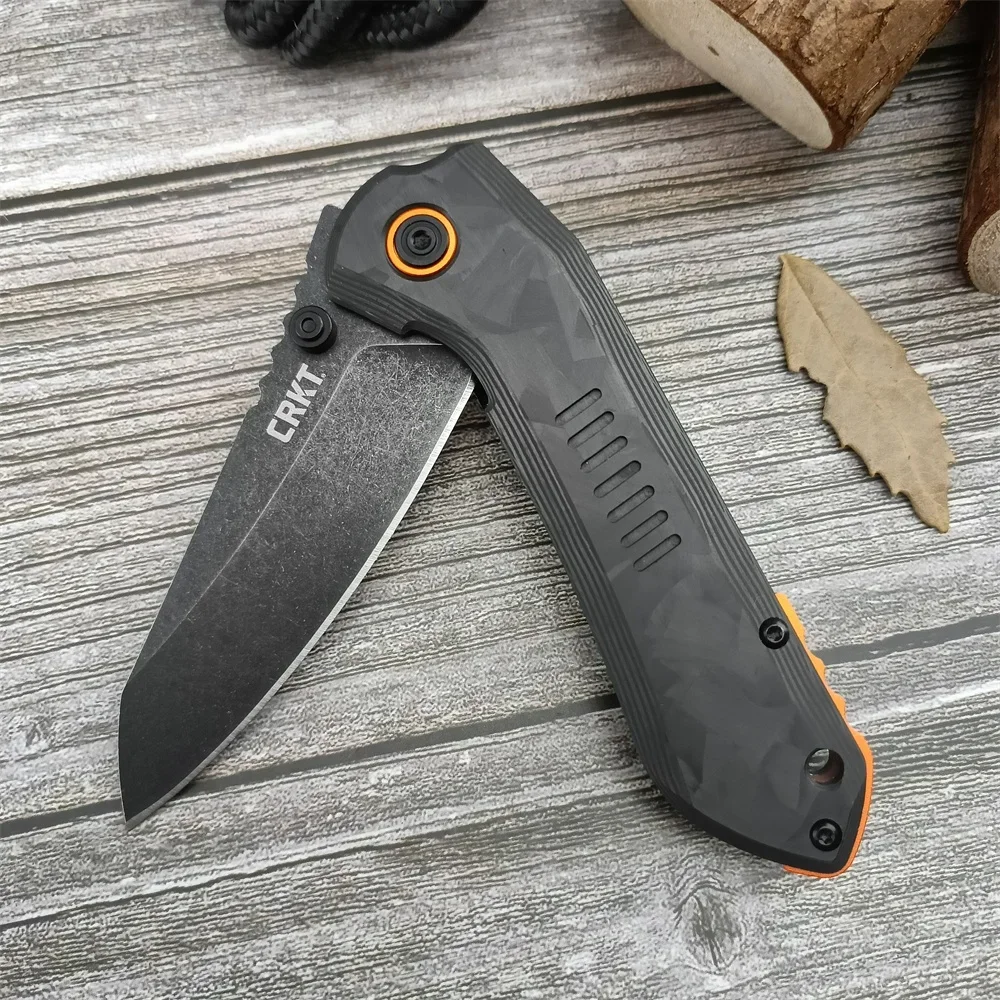 CR 6280 Folding Pocket Knife 8Cr13Mov Blade Carbon Fiber Handle Outdoor EDC Camping Hiking Survival Cutting Tool