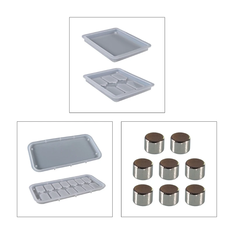 

Storage Box Epoxy Molds with Magnet for DIY Cards Game Molds Resin Card Decor K3KF