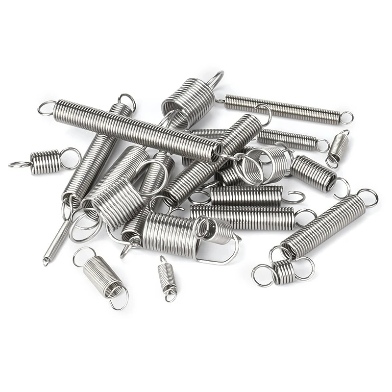 2 قطعة/الوحدة 0.8 مللي متر 1.0 مللي متر 304 الفولاذ المقاوم للصدأ التوتر الربيع مع O هوك تمديد الربيع ، OD: 6/8/10/12 مللي متر ، الطول: 20 مللي متر-120 مللي متر #5