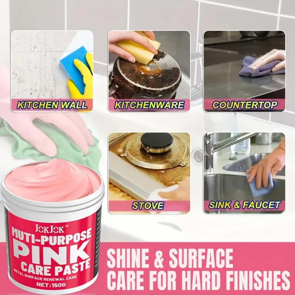 KJM 150G Multi-Purpose Pink Care Gentle Formula Long-Lasting Scent Non-Toxic Paraben-Free Metal & Ceramic Surface Cleaner