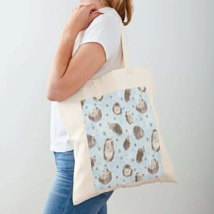 

Pastel hedgehog print Tote Bag female bag shopping bags foldable bags luxury women Eco bag