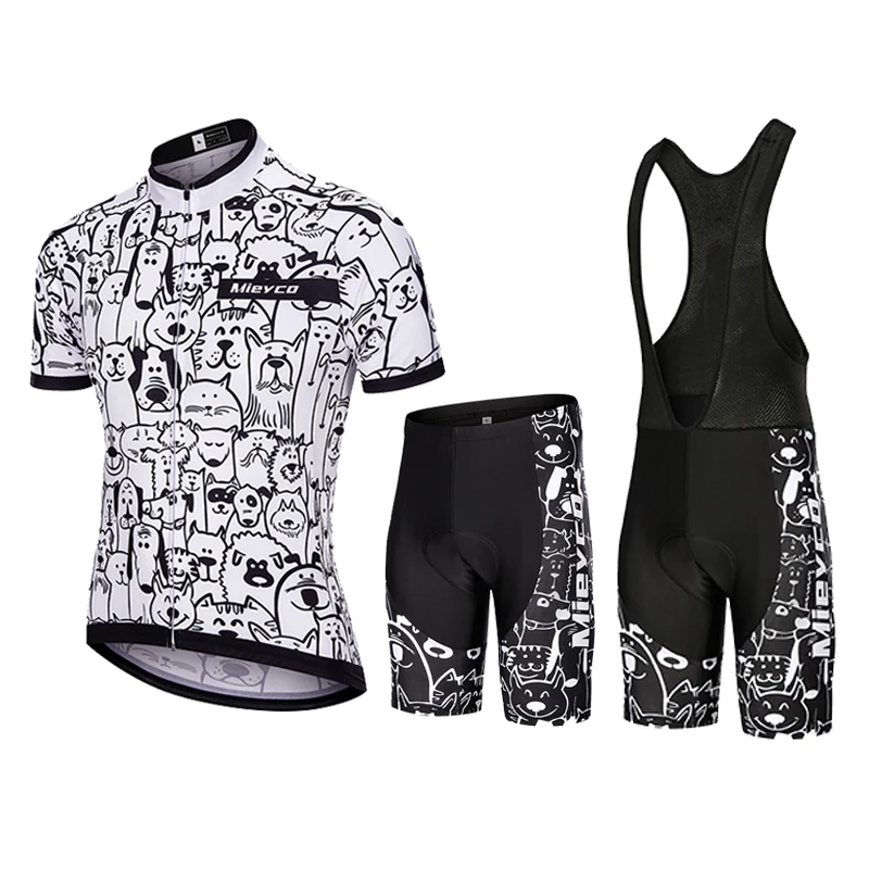 

Cat Print Rro Cycling Jersey Set Mountain Bike Uniforms Summer Cycling Wear Bicycle Clothing Men Cycling Clothing MTB Bike Shirt