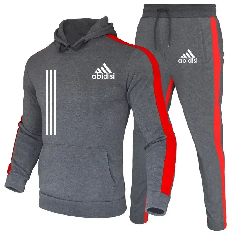 2024 Men's hooded jumper + sweatpants fashion two-piece selling casual autumn and winter jogging outdoor sports suit