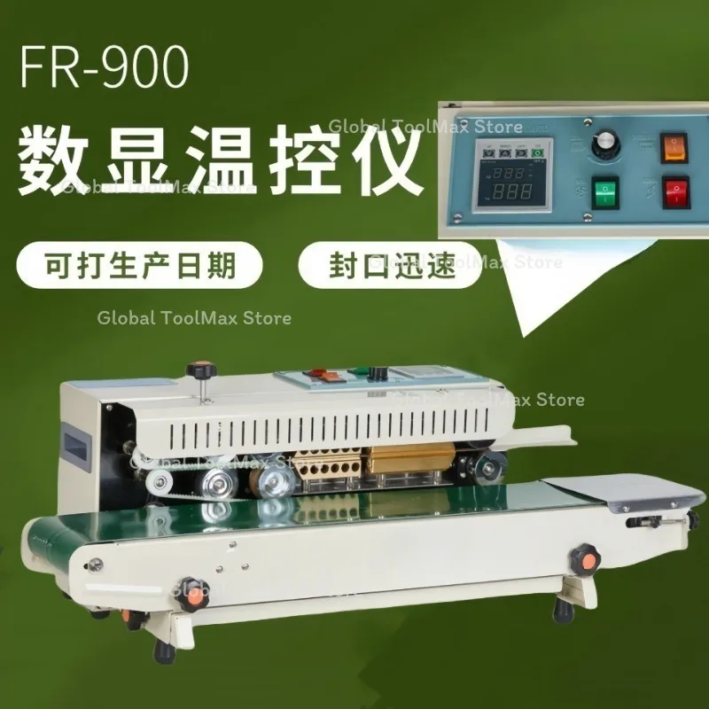 Continuous Sealing Machine Automatic Horizontal Continuous Bag Band Sealer FR900 Plastic Bag Sealer Machine with Digital